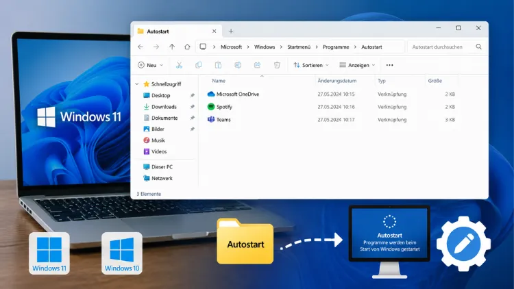 Autostart-Ordner finden und bearbeiten in Windows 11 und 10