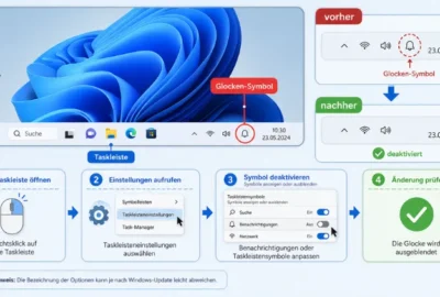 Glocken-Symbol aus der Taskleiste in Windows 11 entfernen