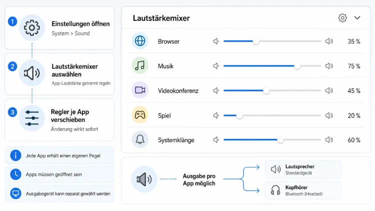 Lautstärke für Apps anpassen: So regeln Sie für jede separat
