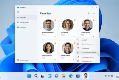 Lieblingskontakte an die Taskleiste anheften in Windows 11