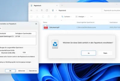 Löschbestätigung in Windows 11 aktivieren