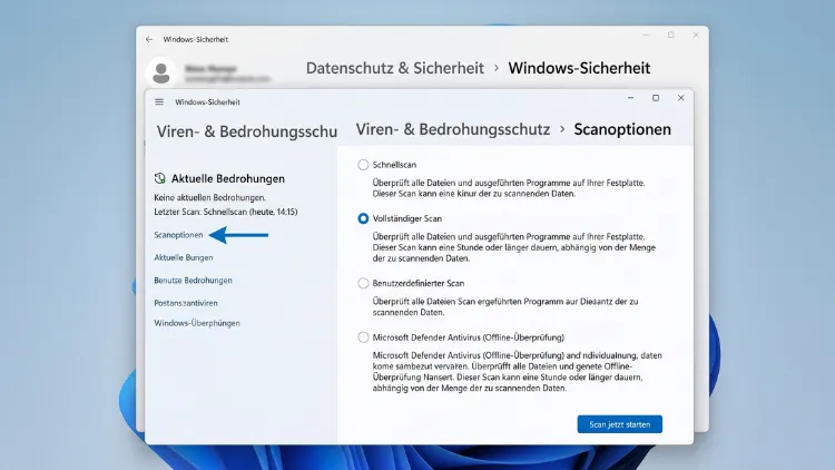 Malware-Scan nicht vergessen