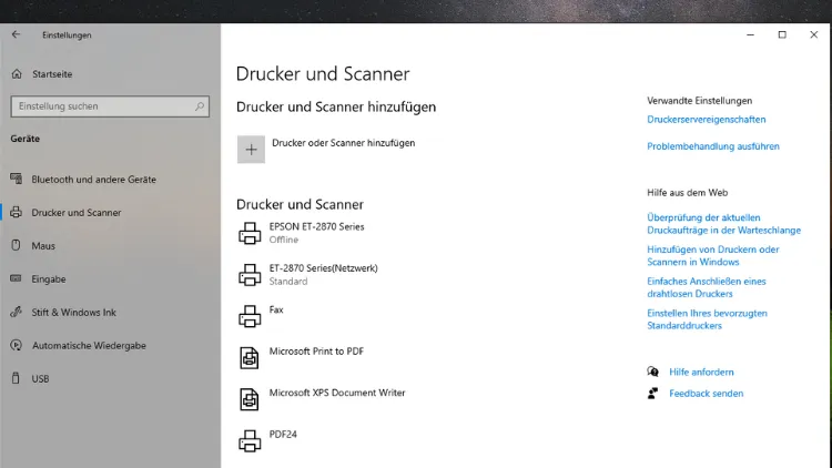 Standarddrucker unter Windows 10 festlegen
