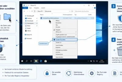 Windows 10: Sicheres Löschen zum Kontextmenü hinzufügen