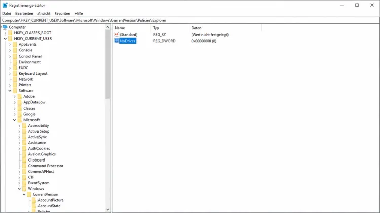 Windows Registrierungs-Editor im Detail