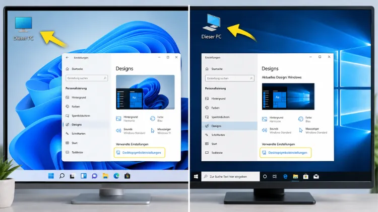 „Dieser PC“ auf Desktop anzeigen in Windows 11 und 10